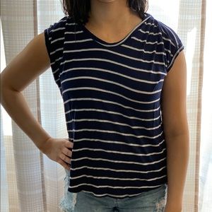 One Clothing Sleeveless Striped Hoodie